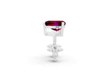 Heart Cut Garnet Stud Earrings in White gold with Basket Setting_2