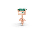 Heart Cut Green Sapphire Stud Earrings in Rose gold with Basket Setting_2