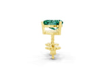 Heart Cut Green Sapphire Stud Earrings in Yellow gold with Basket Setting_2