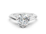 Heart Cut Moissanite Cathedral Solitaire Engagement Ring in Silver with Prong Setting