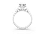 Heart Cut Moissanite Cathedral Solitaire Engagement Ring in Silver with Prong Setting_3