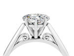 Heart Cut Moissanite Cathedral Solitaire Engagement Ring in Silver with Prong Setting_4