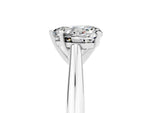 Heart Cut Moissanite Cathedral Solitaire Engagement Ring in Silver with Prong Setting_5