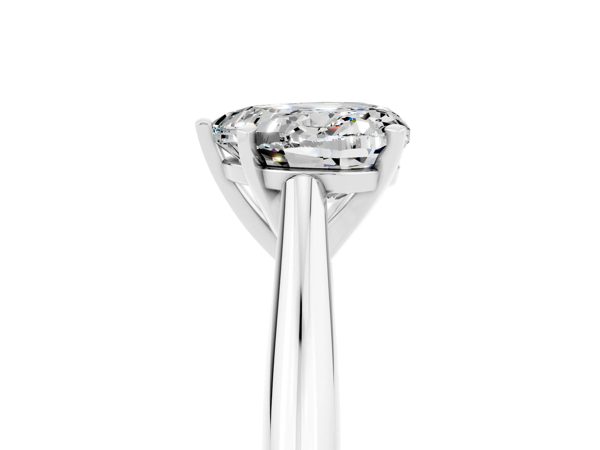 Heart Cut Moissanite Cathedral Solitaire Engagement Ring in Silver with Prong Setting_5