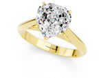 Heart Cut Moissanite Cathedral Solitaire Engagement Ring in Yellow gold with Prong Setting_1