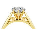 Heart Cut Moissanite Cathedral Solitaire Engagement Ring in Yellow gold with Prong Setting_4