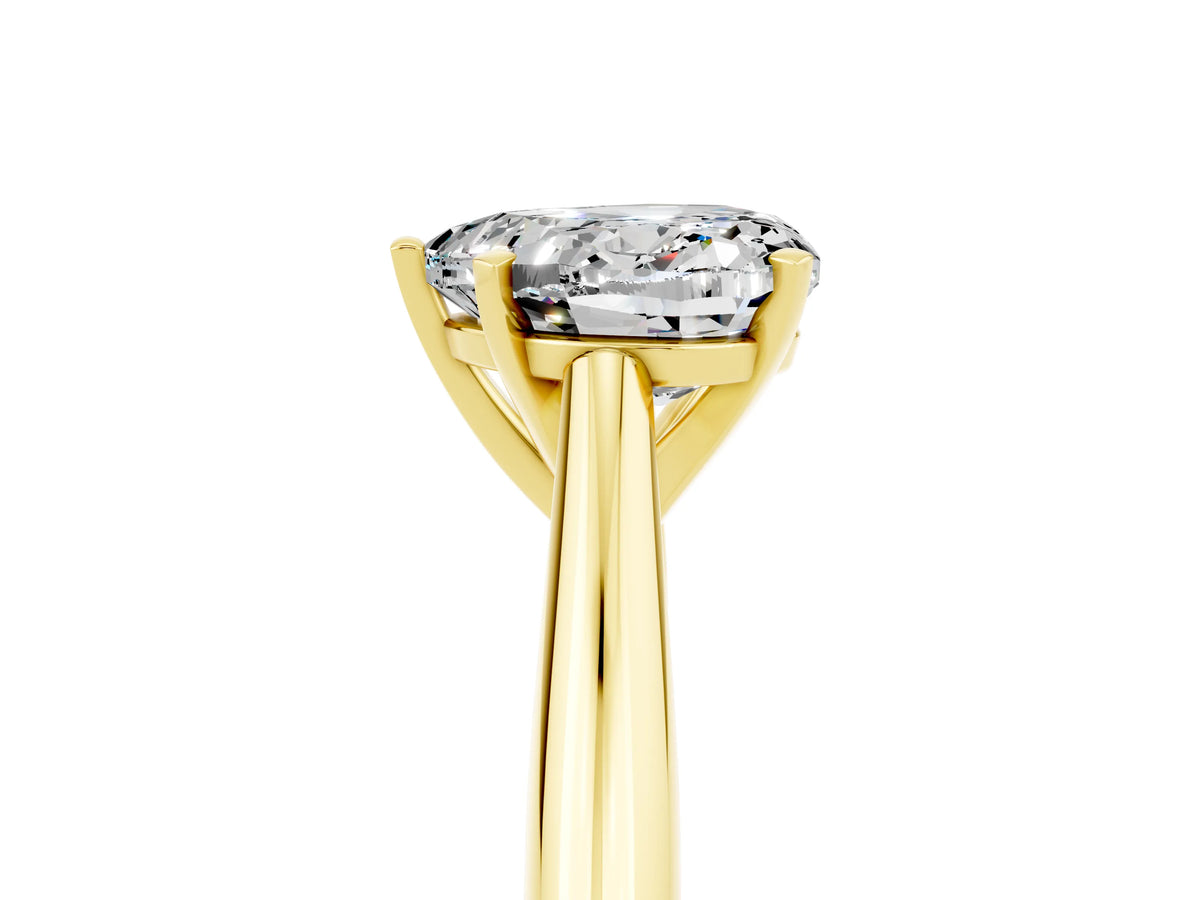 Heart Cut Moissanite Cathedral Solitaire Engagement Ring in Yellow gold with Prong Setting_5