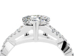 Heart Cut Moissanite Solitaire Ring in Silver with Interwoven Pavé Band and Prong Setting_10