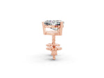Heart Cut Moissanite Stud Earrings in Rose gold with Basket Setting_2