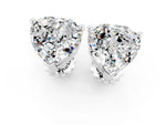 Heart Cut Moissanite Stud Earrings in White gold with Basket Setting_1