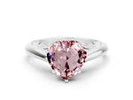 Heart Cut Morganite Cathedral Solitaire Engagement Ring in Platinum with Prong Setting