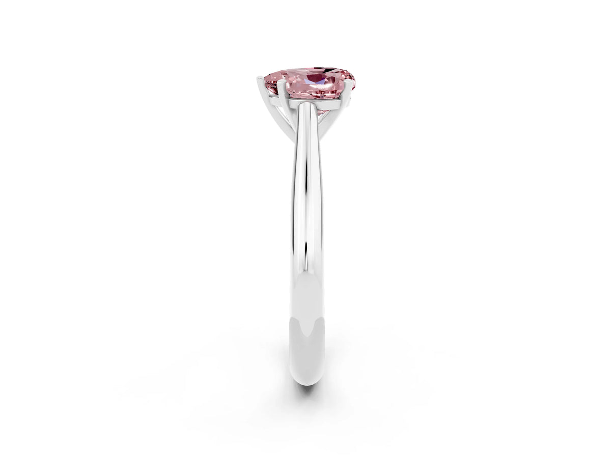 Heart Cut Morganite Cathedral Solitaire Engagement Ring in Platinum with Prong Setting_2