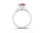 Heart Cut Morganite Cathedral Solitaire Engagement Ring in Platinum with Prong Setting_3