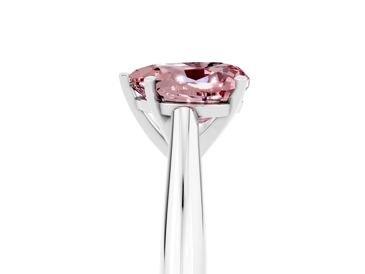 Heart Cut Morganite Cathedral Solitaire Engagement Ring in Platinum with Prong Setting_5