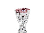 Heart Cut Morganite Solitaire Ring in White gold with Interwoven Pavé Band and Prong Setting_5
