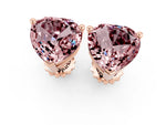 Heart Cut Morganite Stud Earrings in Rose gold with Basket Setting_1