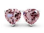 Heart Cut Morganite Stud Earrings in White gold with Basket Setting