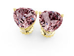 Heart Cut Morganite Stud Earrings in Yellow gold with Basket Setting_1
