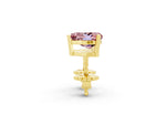 Heart Cut Morganite Stud Earrings in Yellow gold with Basket Setting_2