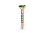 Heart Cut Peridot Milgrain Pavé Engagement Ring in Rose gold with Prong Setting_2