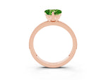 Heart Cut Peridot Milgrain Pavé Engagement Ring in Rose gold with Prong Setting_3