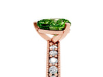 Heart Cut Peridot Milgrain Pavé Engagement Ring in Rose gold with Prong Setting_5