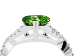 Heart Cut Peridot Solitaire Ring in Silver with Interwoven Pavé Band and Prong Setting_10