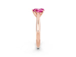 Heart Cut Pink Sapphire Cathedral Solitaire Engagement Ring in Rose gold with Prong Setting_2