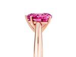 Heart Cut Pink Sapphire Cathedral Solitaire Engagement Ring in Rose gold with Prong Setting_5