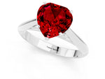 Heart Cut Ruby Cathedral Solitaire Engagement Ring in Platinum with Prong Setting_1