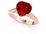 Heart Cut Ruby Cathedral Solitaire Engagement Ring in Rose gold with Prong Setting_1