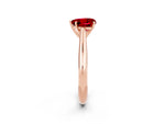Heart Cut Ruby Cathedral Solitaire Engagement Ring in Rose gold with Prong Setting_2