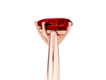 Heart Cut Ruby Cathedral Solitaire Engagement Ring in Rose gold with Prong Setting_5