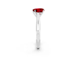 Heart Cut Ruby Cathedral Solitaire Engagement Ring in White gold with Prong Setting_2