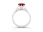 Heart Cut Ruby Cathedral Solitaire Engagement Ring in White gold with Prong Setting_3
