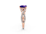 Heart Cut Tanzanite Solitaire Ring in Rose gold with Interwoven Pavé Band and Prong Setting_2