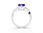 Heart Cut Tanzanite Solitaire Ring in Silver with Interwoven Pavé Band and Prong Setting_9