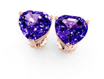 Heart Cut Tanzanite Stud Earrings in Rose gold with Basket Setting_1