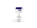 Heart Cut Tanzanite Stud Earrings in White gold with Basket Setting_2