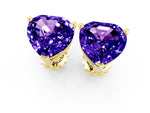 Heart Cut Tanzanite Stud Earrings in Yellow gold with Basket Setting_1