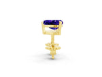 Heart Cut Tanzanite Stud Earrings in Yellow gold with Basket Setting_2