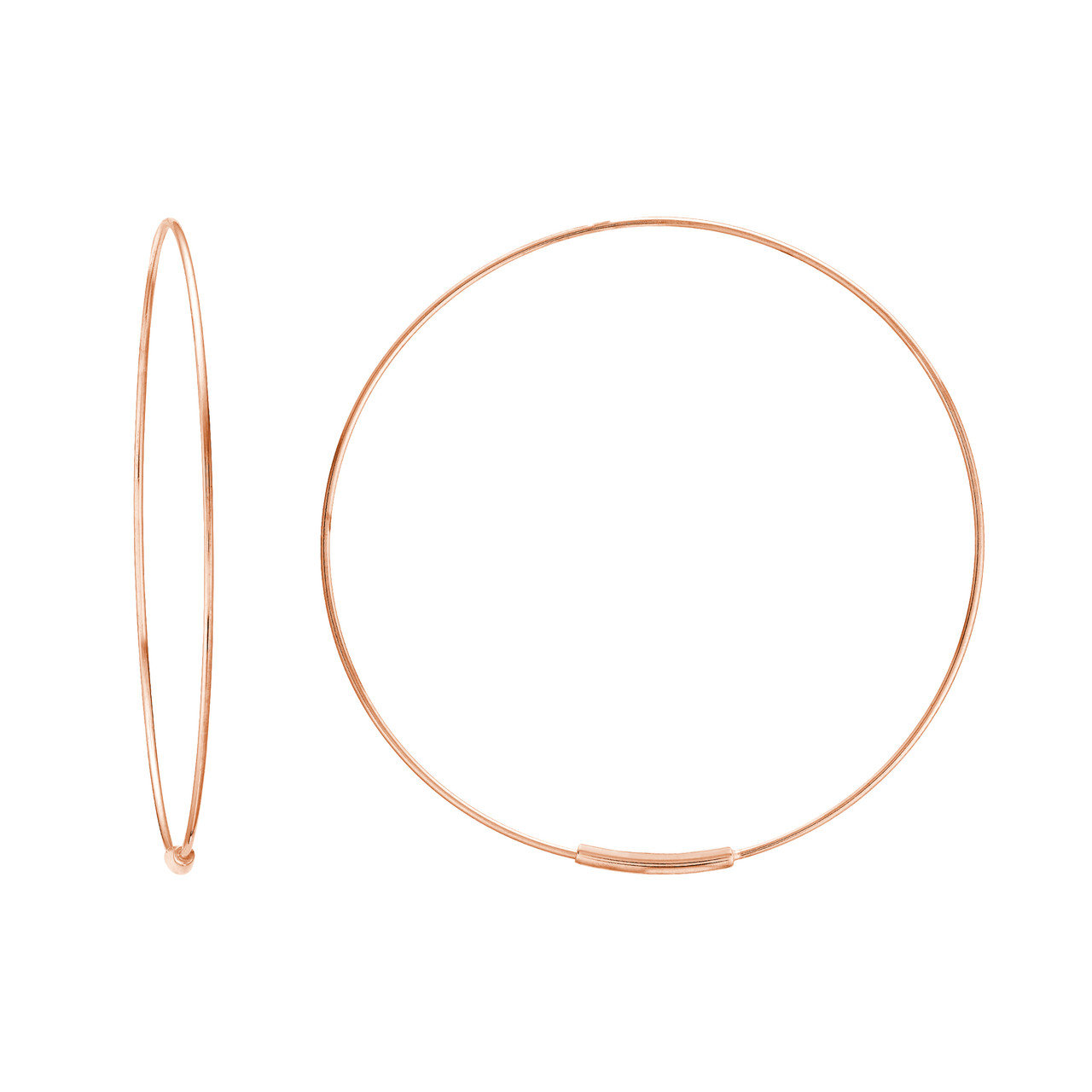 40mm Endless Wire Gold Hoop Earrings