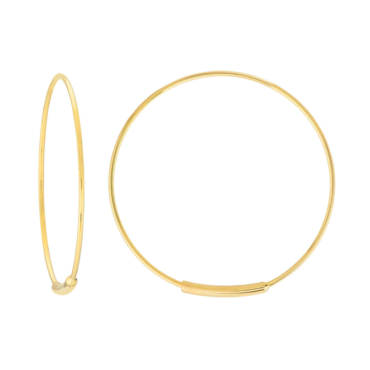 25mm Endless Wire Gold Hoop Earrings