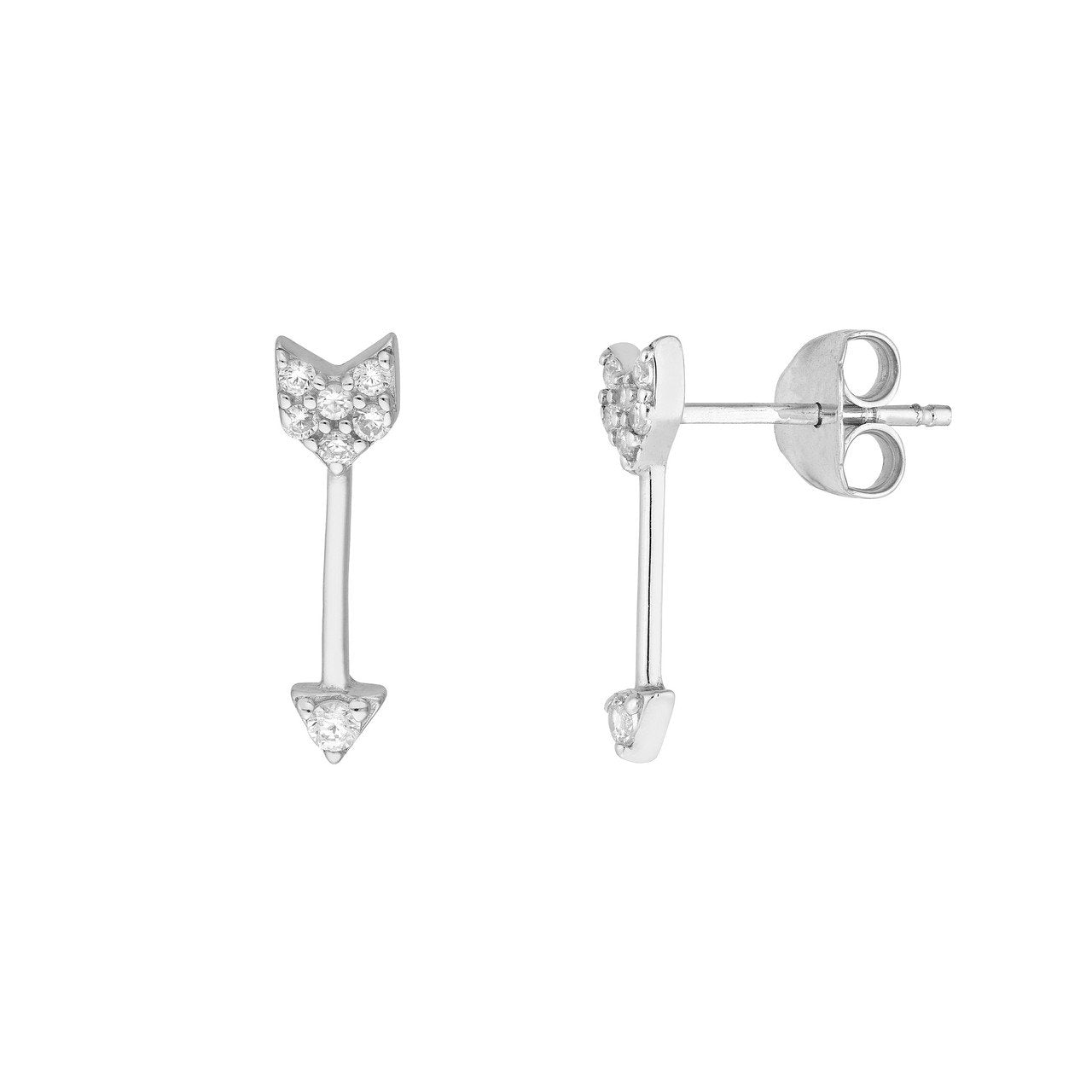 CZ Arrow Stud Earrings