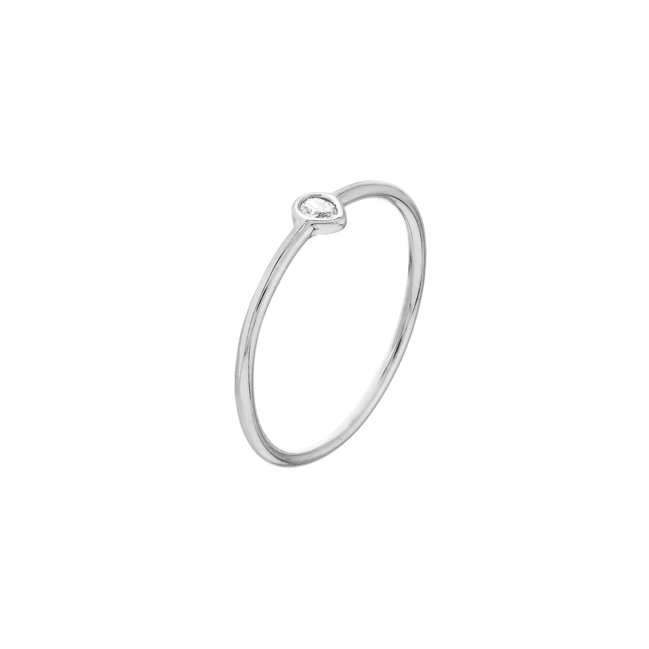 1/20ct Pear-Shaped Diamond Bezel Ring