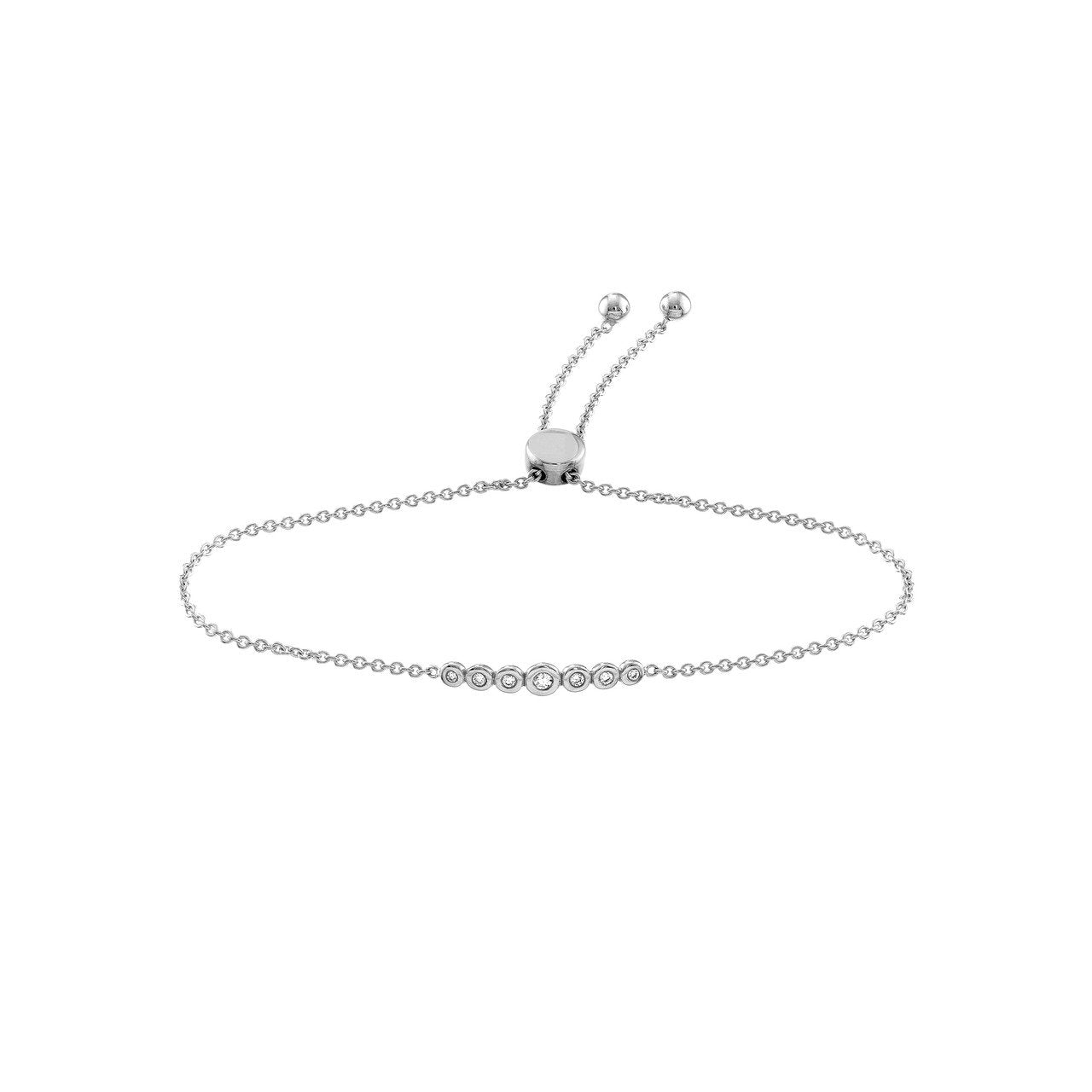 Graduated 1/10ct Diamond Bezel Bolo Bracelet