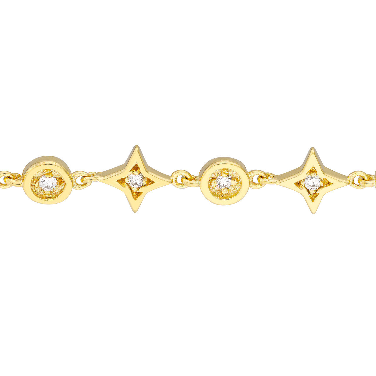 Circle and Star 1/8ct Diamond Bolo Bracelet
