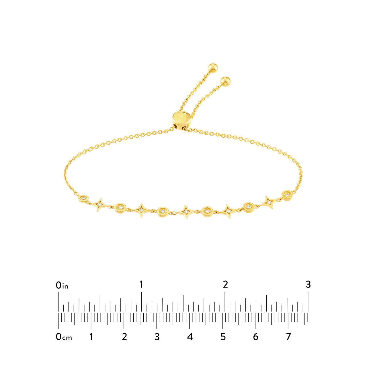 Circle and Star 1/8ct Diamond Bolo Bracelet