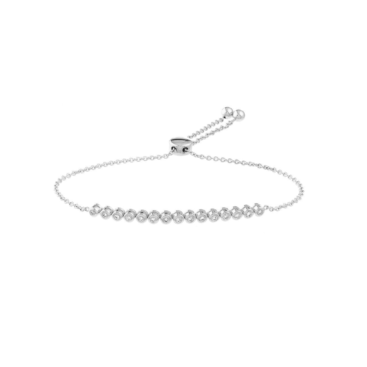 1/8ct Diamond Bezel Tennis Bolo Bracelet