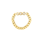 1/10ct Diamond Trio Curb Chain Ring
